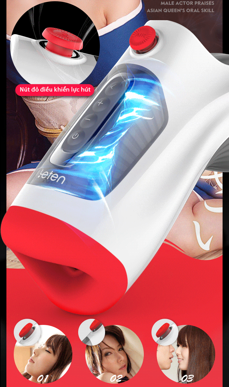 Cốc bú mút Leten Air Burst AD33U siêu thực kích thích phê