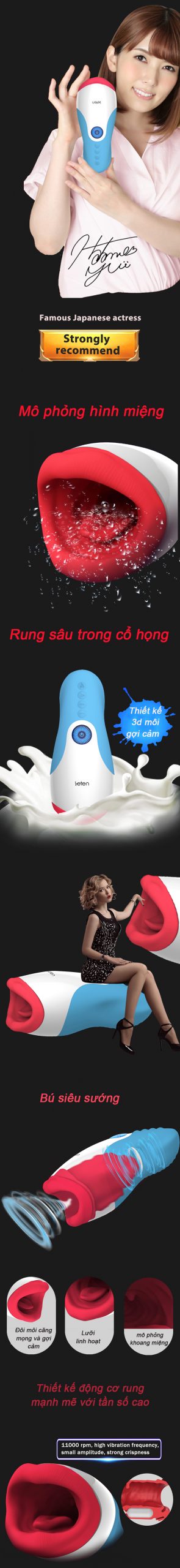 Cốc tự sướng Leten AD33P sưởi ấm rung cảm giác thật siêu mềm mại