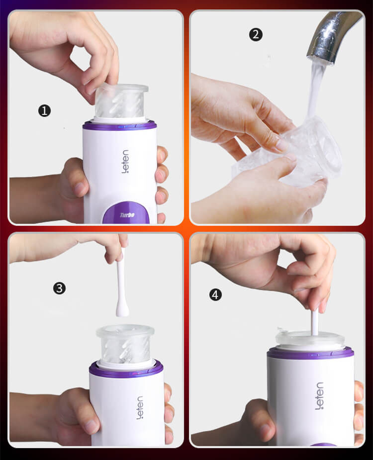 Máy âm đạo giả Leten tự động sưởi ấm âm thanh rung thụt mềm mại