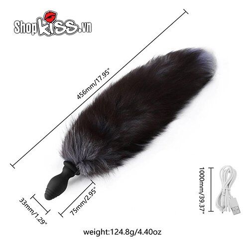 Silicone Fox Tail Anal Vibrating Stimulator Cosplay