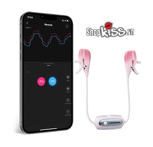 Bộ kẹp núm vú rung điều khiển app Lovense Gemini cảm giác mạnh