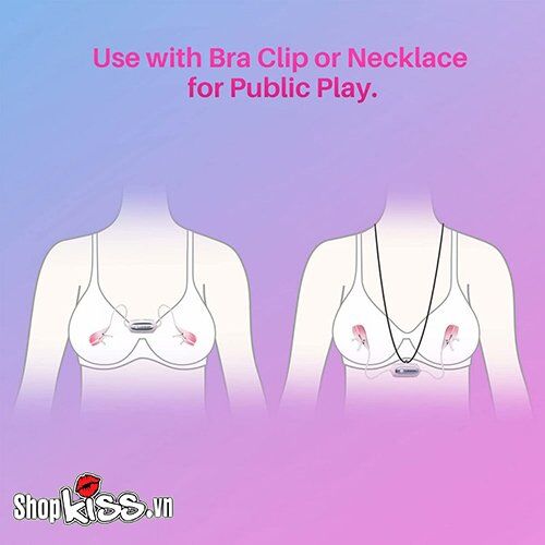 Bộ kẹp núm vú rung điều khiển app Lovense Gemini cảm giác mạnh