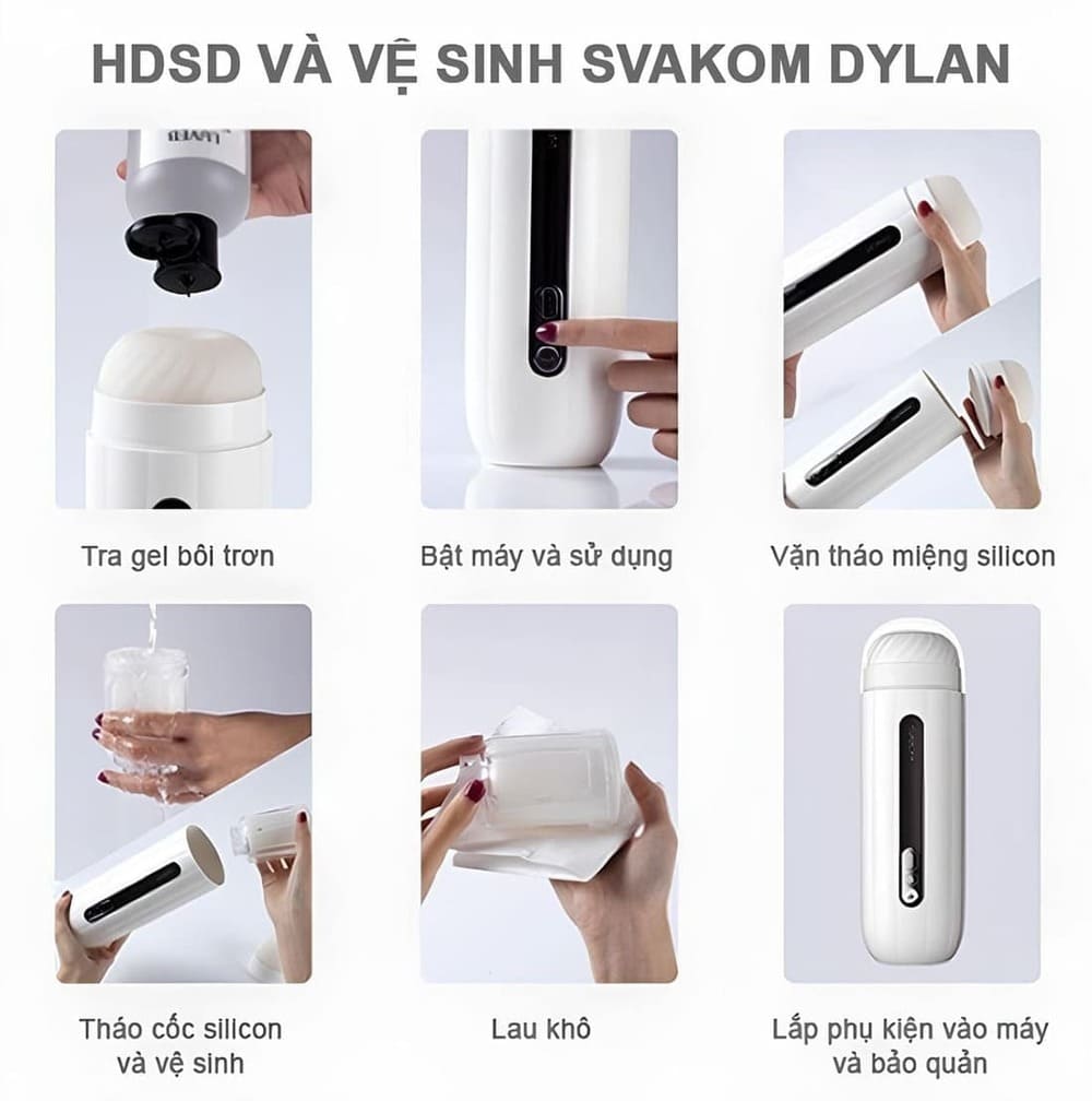 Âm đạo tự động Svakom Dylan xoay thụt 9 chế độ màn hình LCD