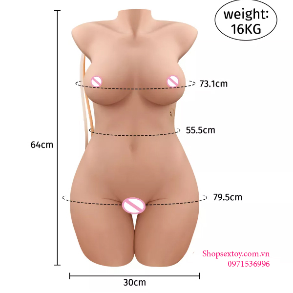 Búp bê tình dục 3D bán thân lớn co bóp rung thực tế giá tốt