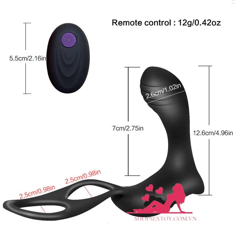 Prostate Massage Ring Warming Remote Control Silicone Toy