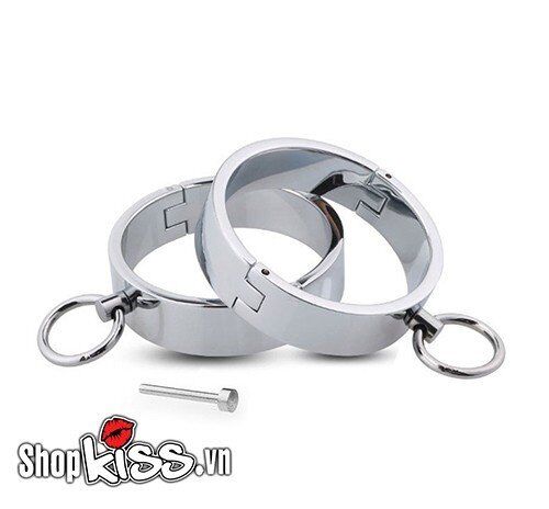 Còng tay kim loại BDSM bạo dâm siêu bền cứng khóa đôi an toàn