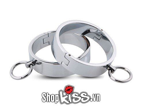Còng tay kim loại BDSM bạo dâm siêu bền cứng khóa đôi an toàn