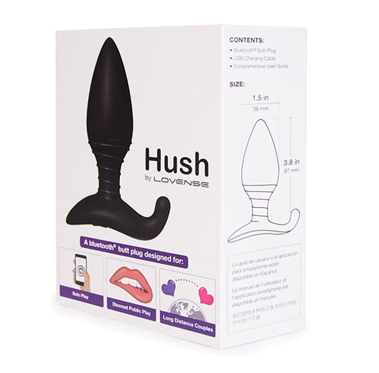 Phích rung hậu môn Lovense Hush điều khiển từ xa app silicone ABS