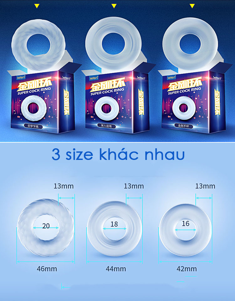 Vòng silicon Leten super cock DC70H chống xuất tinh sớm hiệu quả