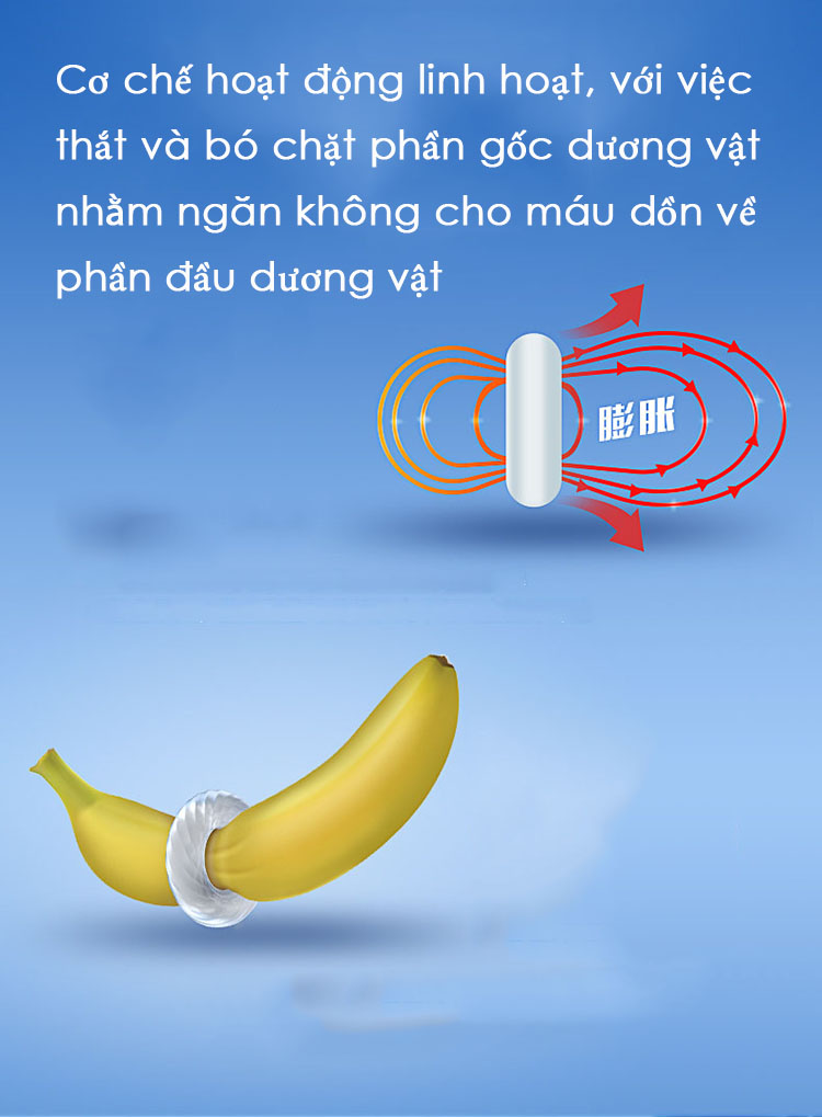 Vòng silicon Leten super cock chống xuất tinh sớm kéo dài thời gian