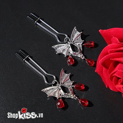 Black Wing BDSM Nipple Clamps Sexy Erotic Metal Cotton Padded