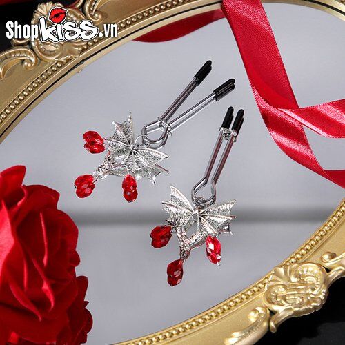 Black Wing BDSM Nipple Clamps Sexy Erotic Metal Cotton Padded