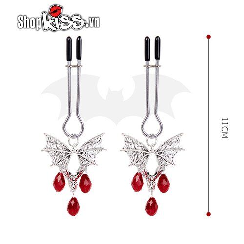 Black Wing BDSM Nipple Clamps Sexy Erotic Metal Cotton Padded