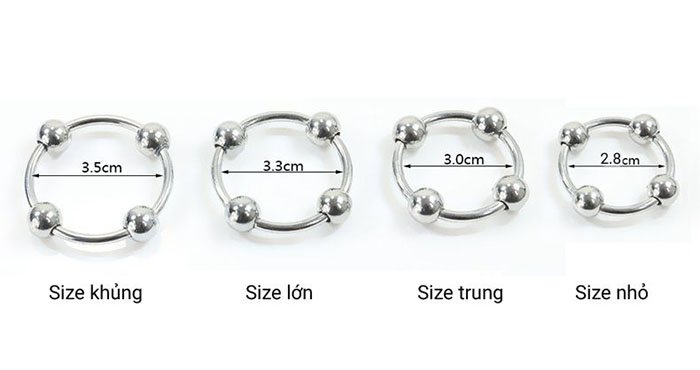 Vòng Dương Vật 4 Bi Inox DC70Q Siêu Sướng Cho Cả Nam Và Nữ