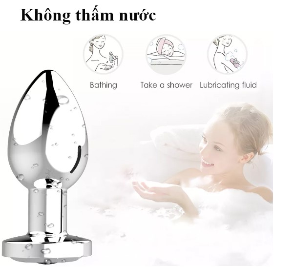 Phích cắm hậu môn inox đa tần rung 10 chế độ điều khiển từ xa