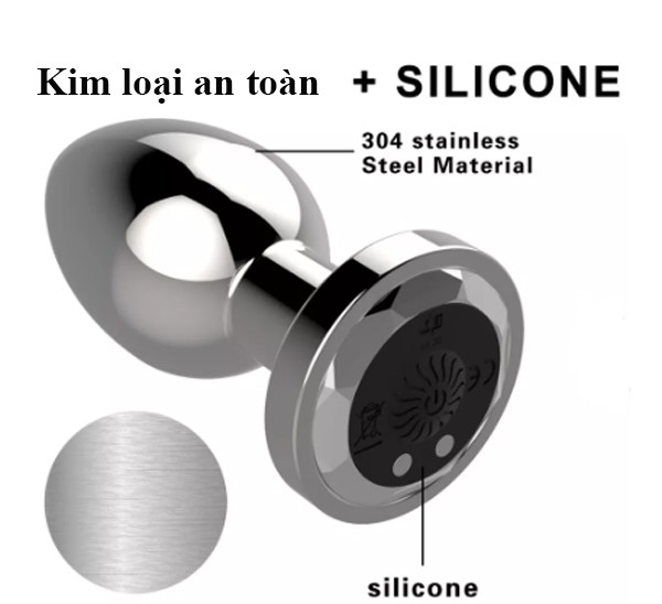 Phích Cắm Hậu Môn Inox Siêu Rung Điều Khiển Từ Xa USB 