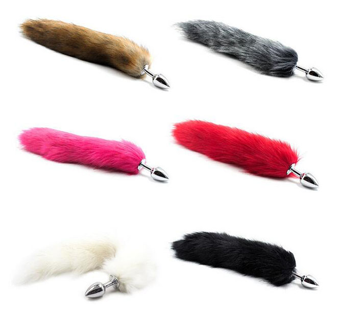 Stainless Steel Fox Tail Anal Plug Reusable Massage