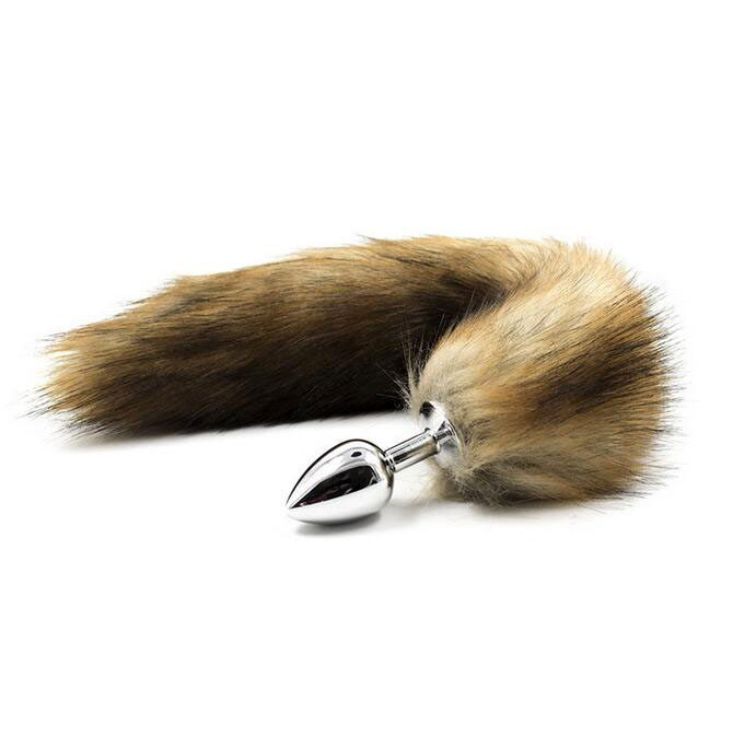 Stainless Steel Fox Tail Anal Plug Reusable Massage