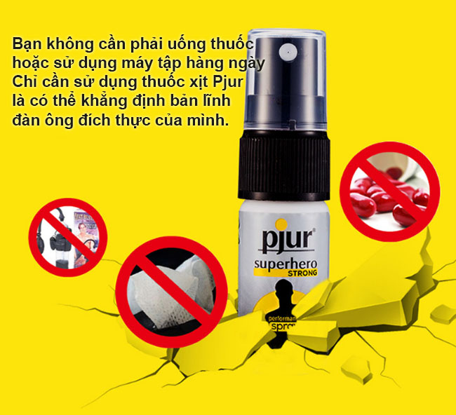 Chai xịt Pjur SuperHero Strong Đức XTS05 chống xuất tinh sớm hiệu quả