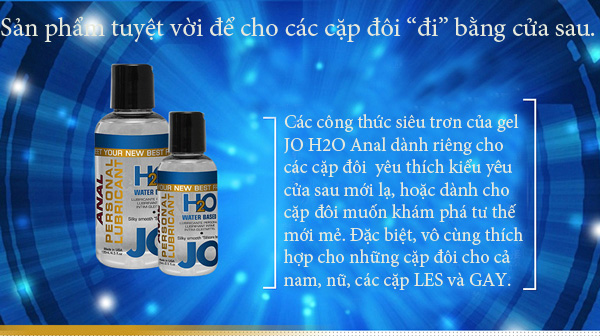 Gel Bôi Trơn Hậu Môn Jo H2O GAN 03 Tăng Cảm Giác Mượt Mà