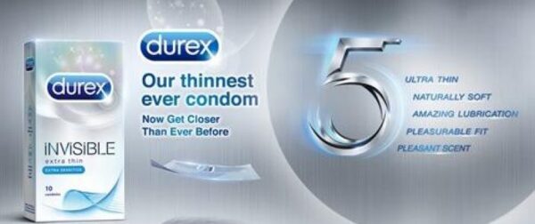 Durex Invisible Extra Thin 10s Ultra-Thin Condom