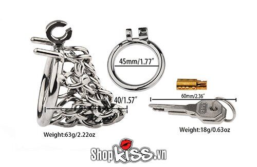 Stainless Steel BDSM Chain Cock Lock Device