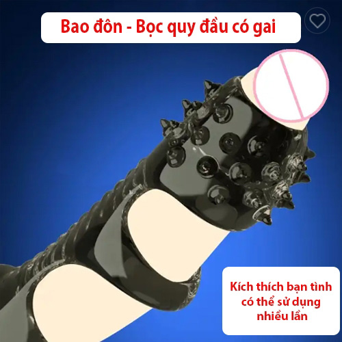 Bao Đôn Rọ Treo Bọc Quy Đầu Gai BD10M Silicon Y Tế Tăng Kích Thước