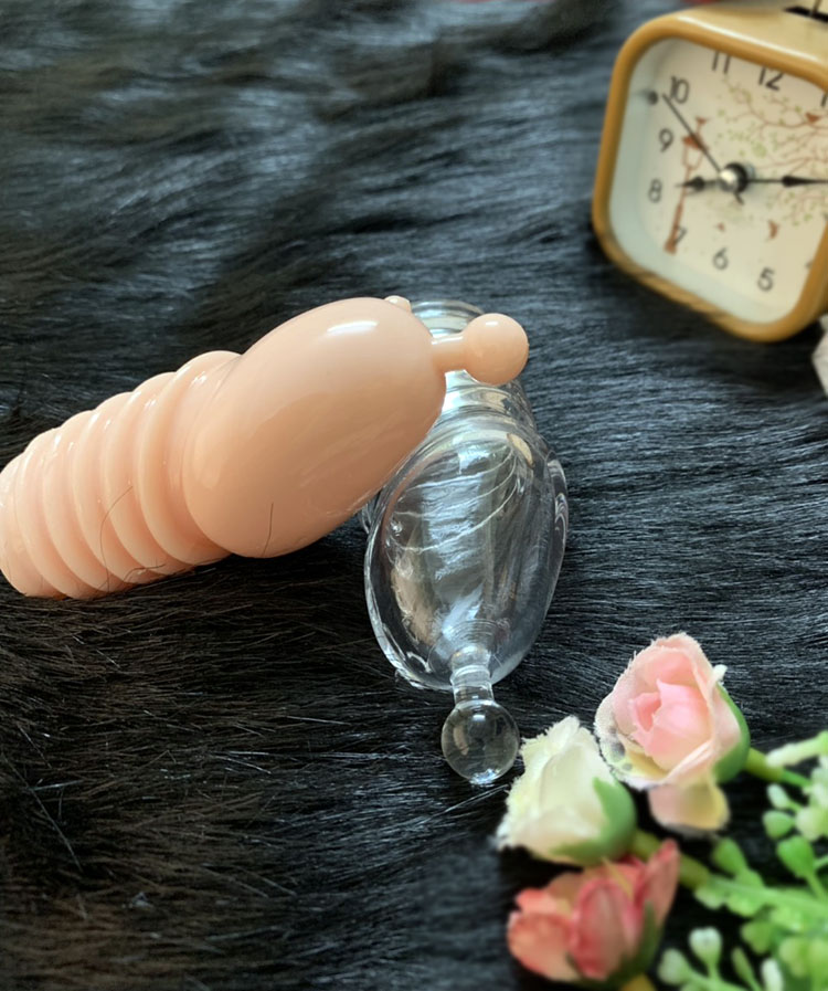 BD20A Silicone Textured Penis Sleeve Lengthener Transparent