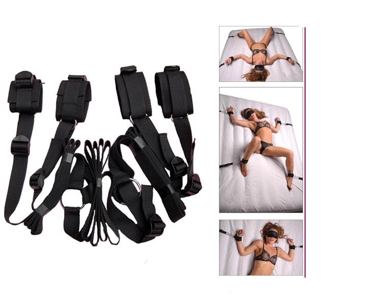 Đồ chơi BDSM trói buộc 4 món da vải kích thích cực mạnh 