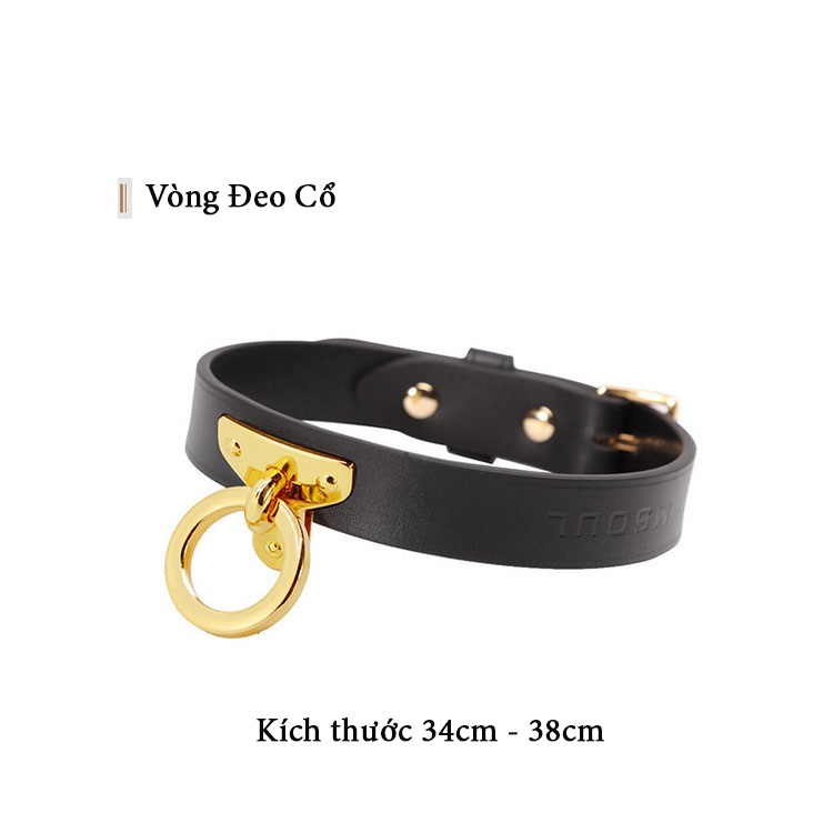 Bộ BDSM da thật mạ vàng cao cấp kích thích cực mạnh