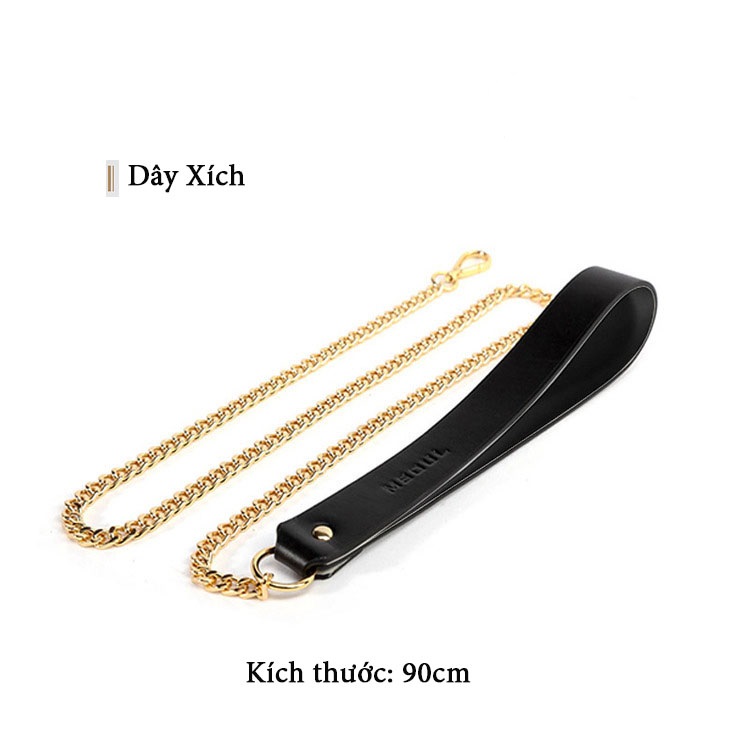 Bộ BDSM da thật mạ vàng cao cấp kích thích cực mạnh