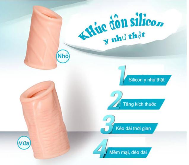 Bộ đôn silicon tăng kích thước dương vật chống xuất tinh sớm BDZ 09