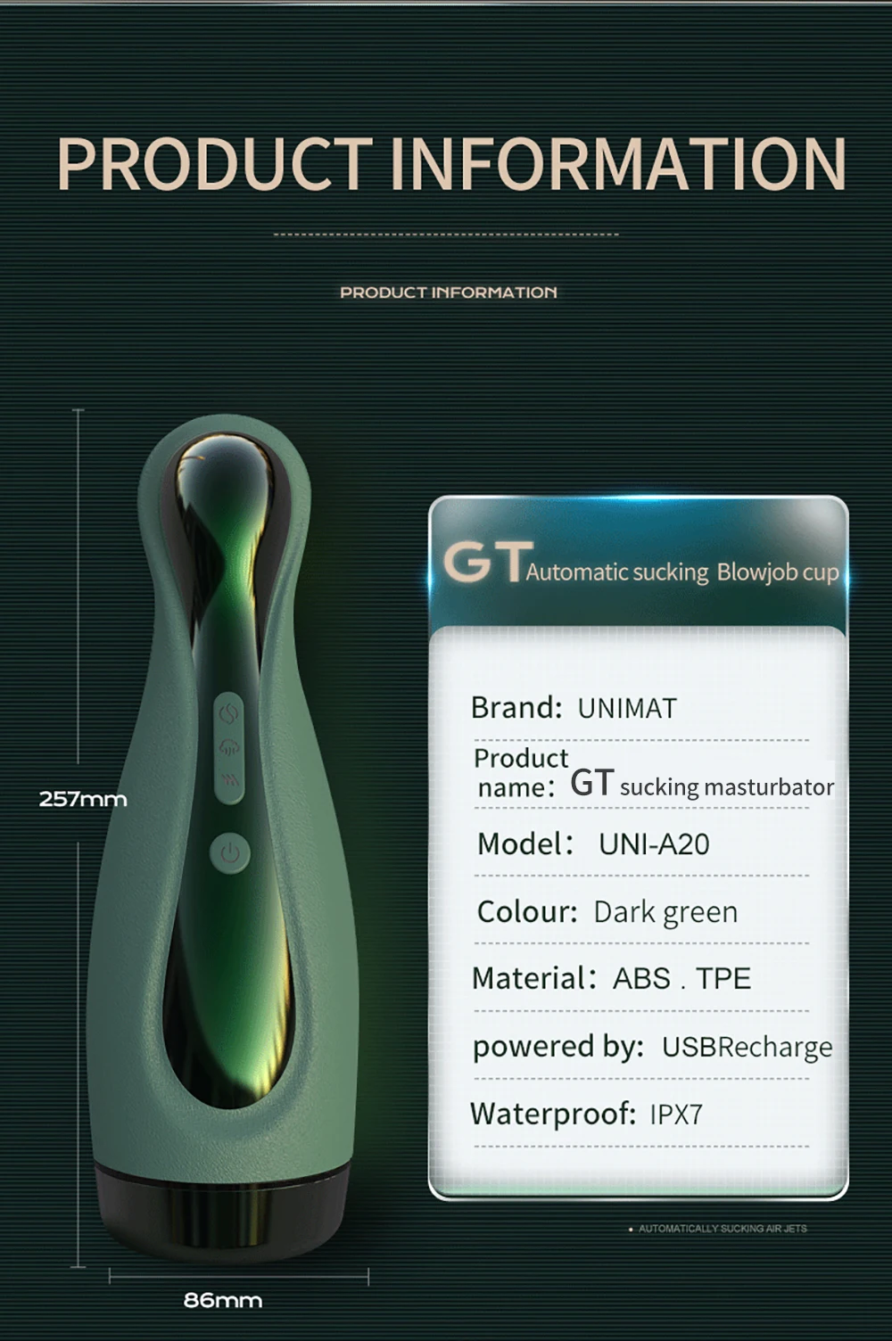 Máy Thủ Dâm Tự Động UNIMAT Rung Hút Siêu Thực Thoả Mãn