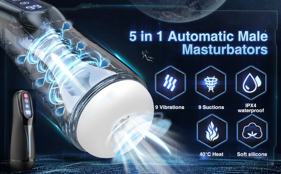 Máy Thủ Dâm Heseks Tự Động Sướng Mạnh Hút Rung Ấm Áp