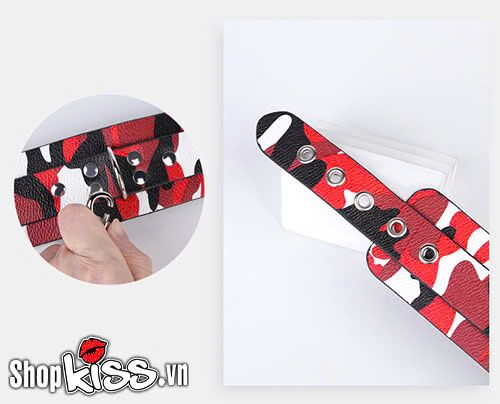 PU Leather Camouflage BDSM Handcuffs for Intense Play