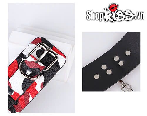 PU Leather Camouflage BDSM Handcuffs for Intense Play