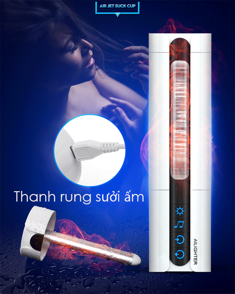 Cốc Thủ Dâm Ailighter Air Jet Sưởi Ấm Tiện Lợi Nhỏ Gọn