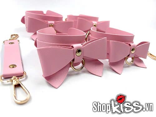 Bộ đồ chơi bạo dâm 5 món màu hồng xinh xắn đính nơ hấp dẫn