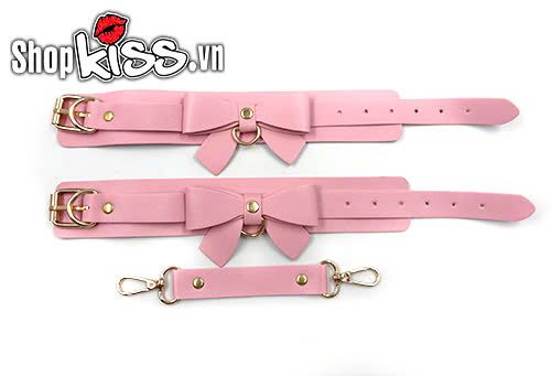 Bộ đồ chơi bạo dâm 5 món màu hồng xinh xắn đính nơ hấp dẫn