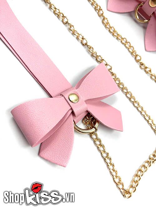 Bộ đồ chơi bạo dâm 5 món màu hồng xinh xắn đính nơ hấp dẫn