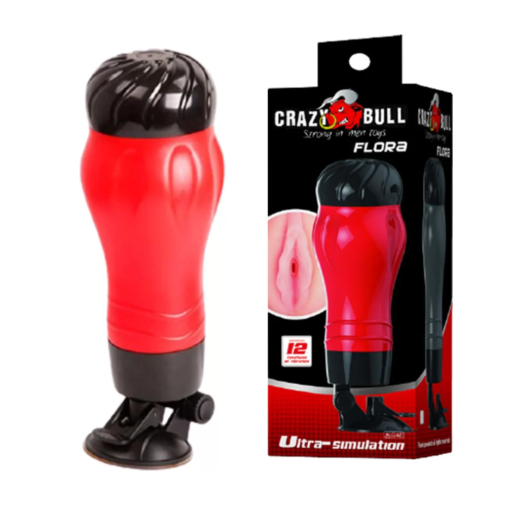 Đèn Pin Âm Đạo Giả Crazy Bull Flora Đỏ Siêu Thật Mềm Mại