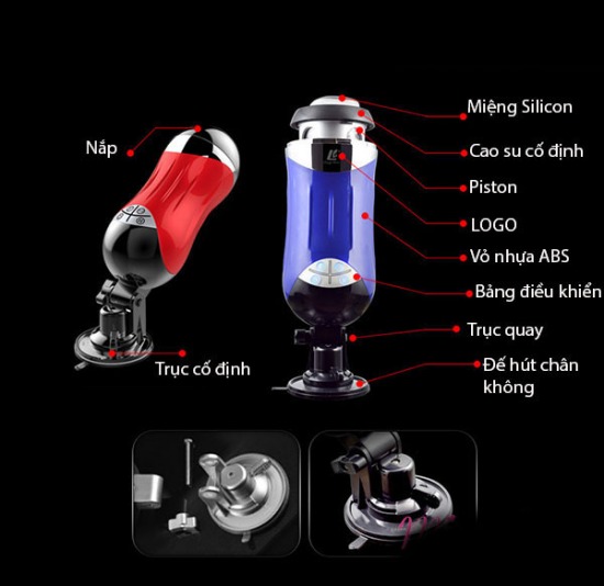 Âm Đạo Giả Tự Động Gắn Tường Piston Easy Love Siêu Thực