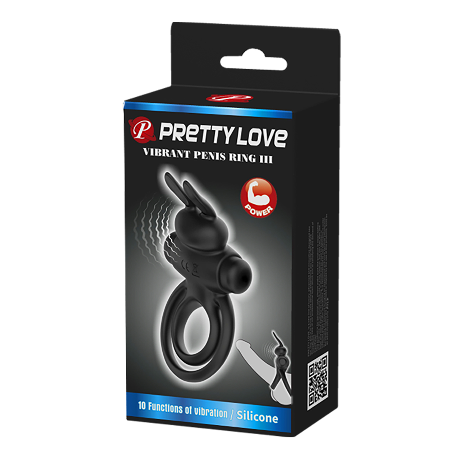 Vòng Rung Tai Thỏ Prettylove 10 chế độ, 2 dây đeo chắc, tăng khoái cảm