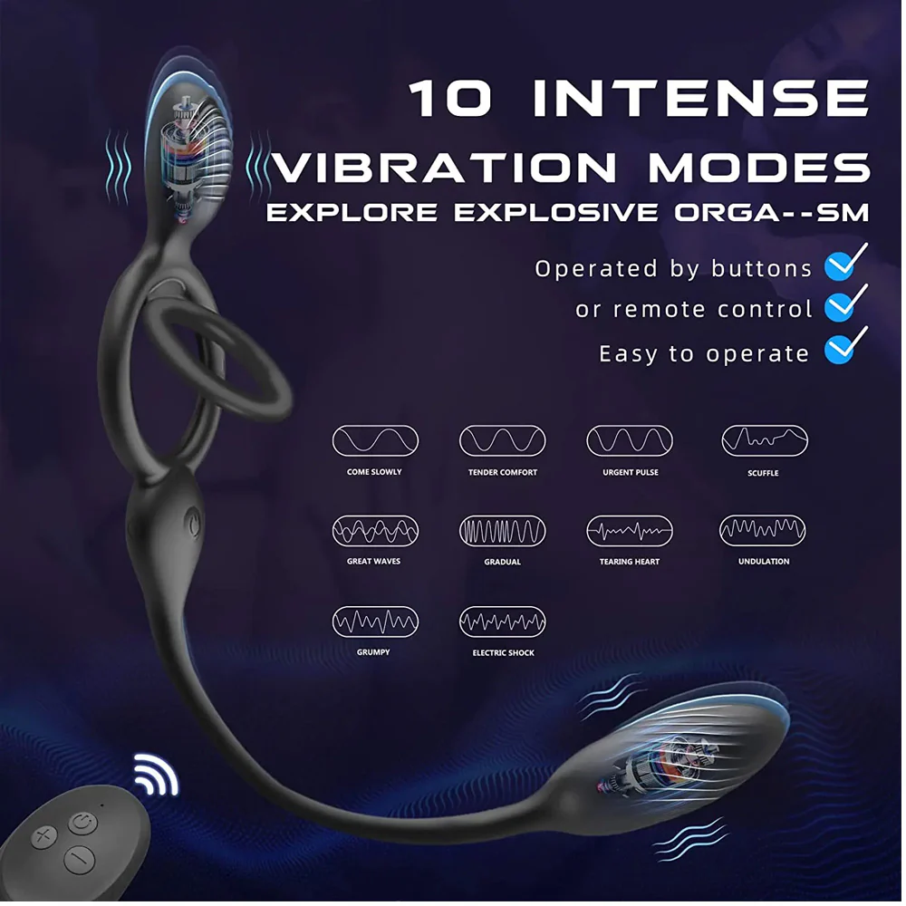Vòng Rung Nam Điều Khiển Xa Kích Thích Hậu Môn Cock Lock