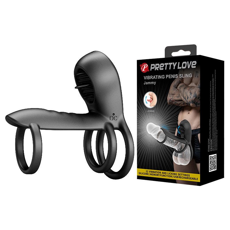 Vòng rung đeo dương vật Prettylove Sling tăng khoái cảm mạnh
