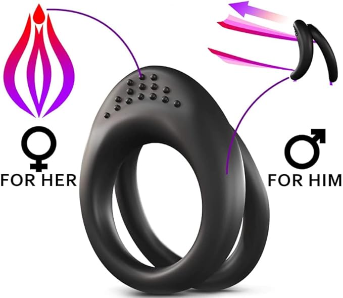 Vòng Dương Vật Gai Rung Kích Thích Tình Dục Đen Huyền Bí