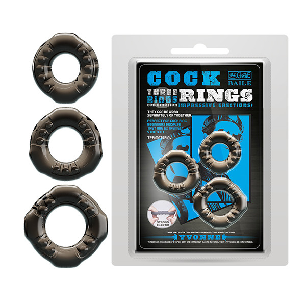 Bộ 3 Vòng Đeo Yvonne Getlock Cockring Hỗ Trợ Sinh Lý Nam