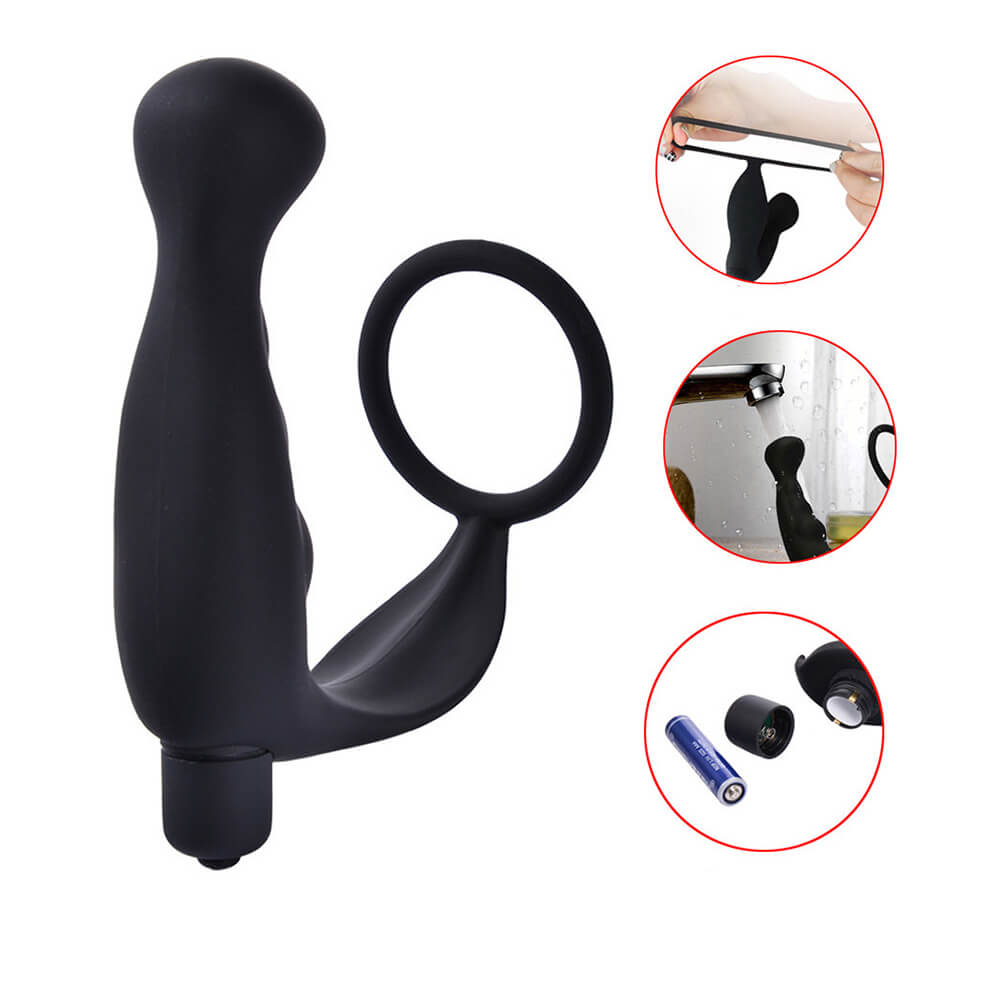Dụng Cụ Hậu Môn Có Rung Kèm Cockring Thỏa Mãn Tối Đa