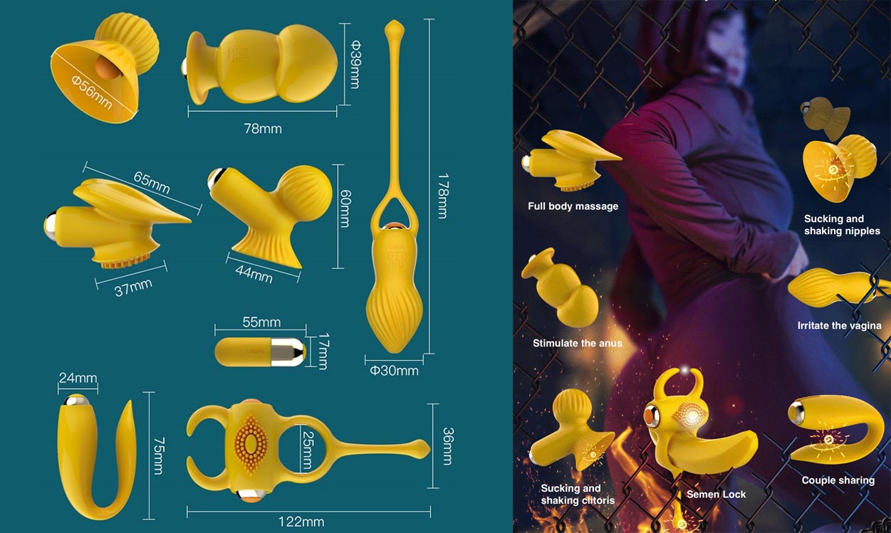 Trứng rung tình yêu Leten 7 đầu thay thế chống nước 100%