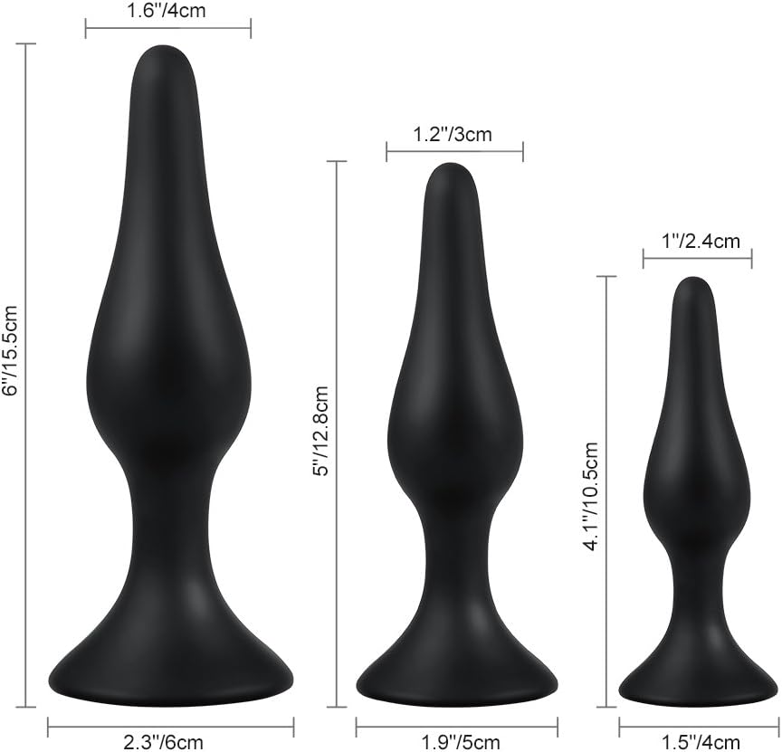 Triple Anal Plug Set Comfortable Silicone Beginner Prostate Pleasure Kit